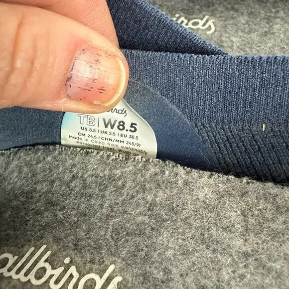 Allbirds Tree Breezers Ballet Flats Women's 8.5 Navy Blue Knit Slip-On Comfort - Picture 10 of 10